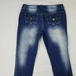 Angels Cuffed Cropped Blue Denim Women's Jeans 11